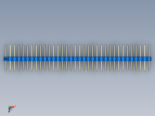 彩色公排针 100mil 2.54mm 系列-DS1022_blue_3x34p_100mil_TypeD_rev1.0俯视缩略图