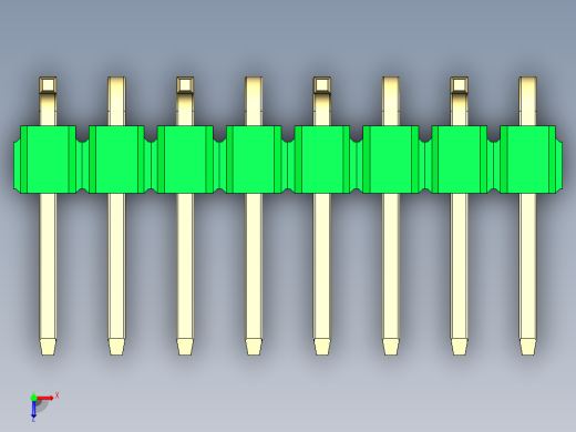 彩色公排针 100mil 2.54mm 系列-DS1022_green_08p_100mil_Type_SMT_R1_rev1.0俯视缩略图