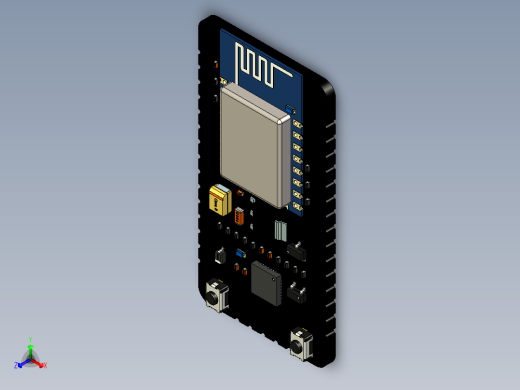 NODEMCU SMD v2开发板PCB详细模型正等轴测缩略图