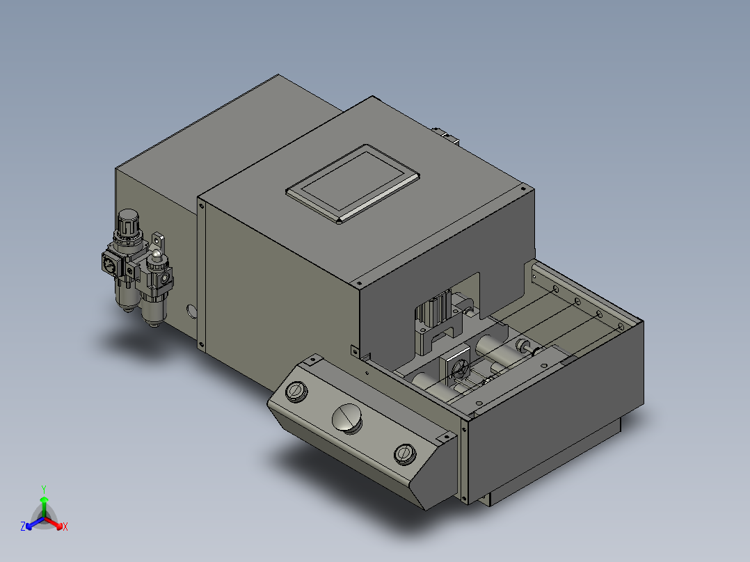 压合Clip治具（卧式）-带罩正等轴测图