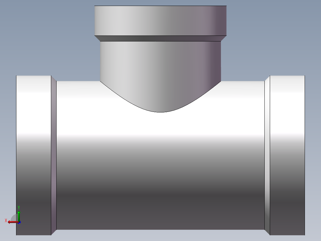 三通-异径 DN20-DN15后视图