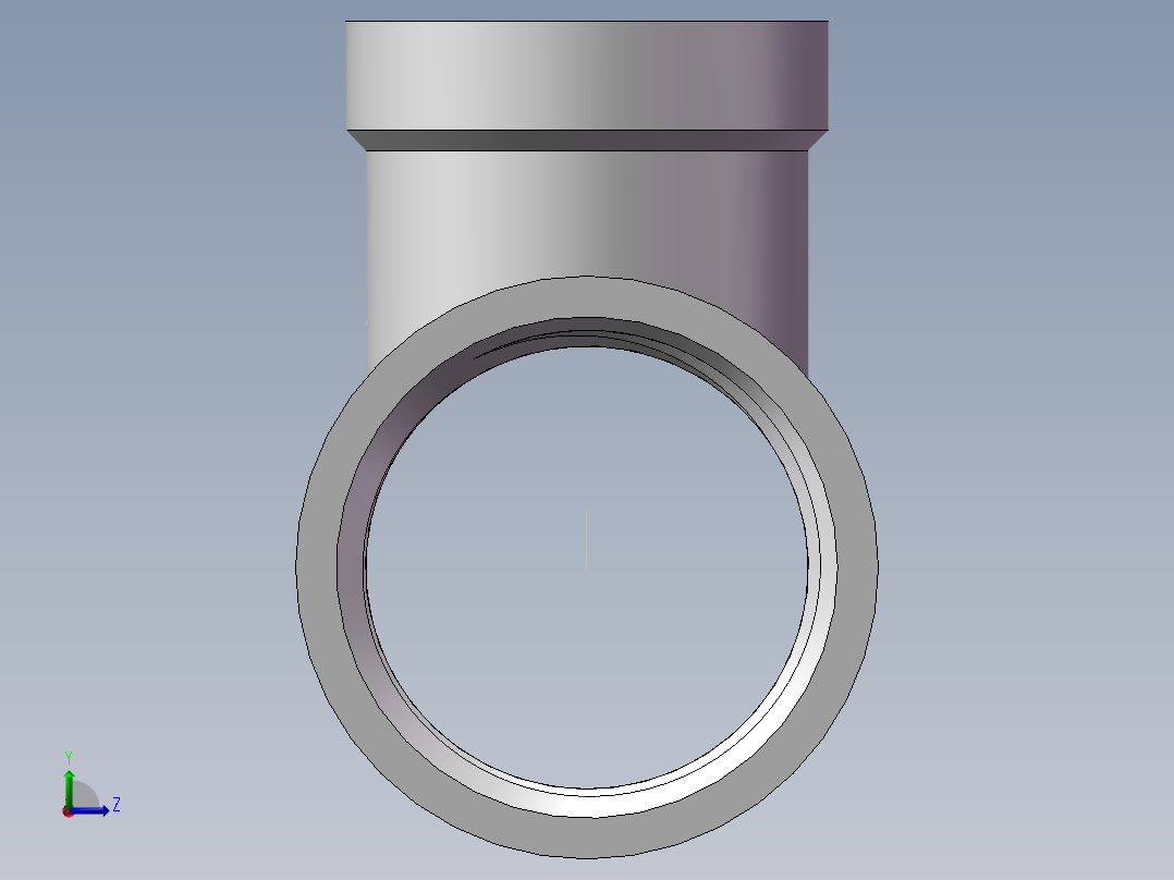 三通-异径 DN20-DN15左视图