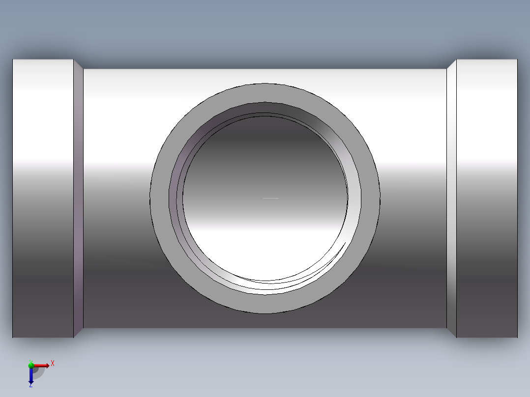 三通-异径 DN20-DN15俯视图