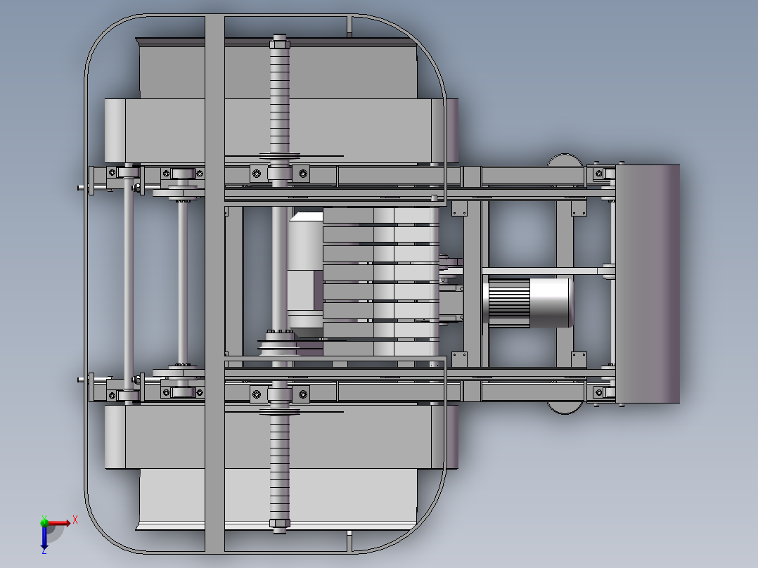 切割机（带传动、双切割盘）俯视图