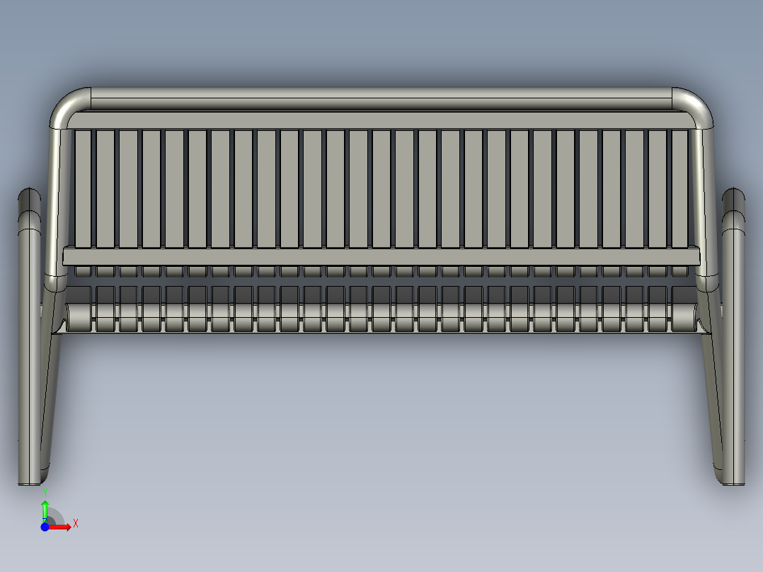 长凳，长椅(1)前视图