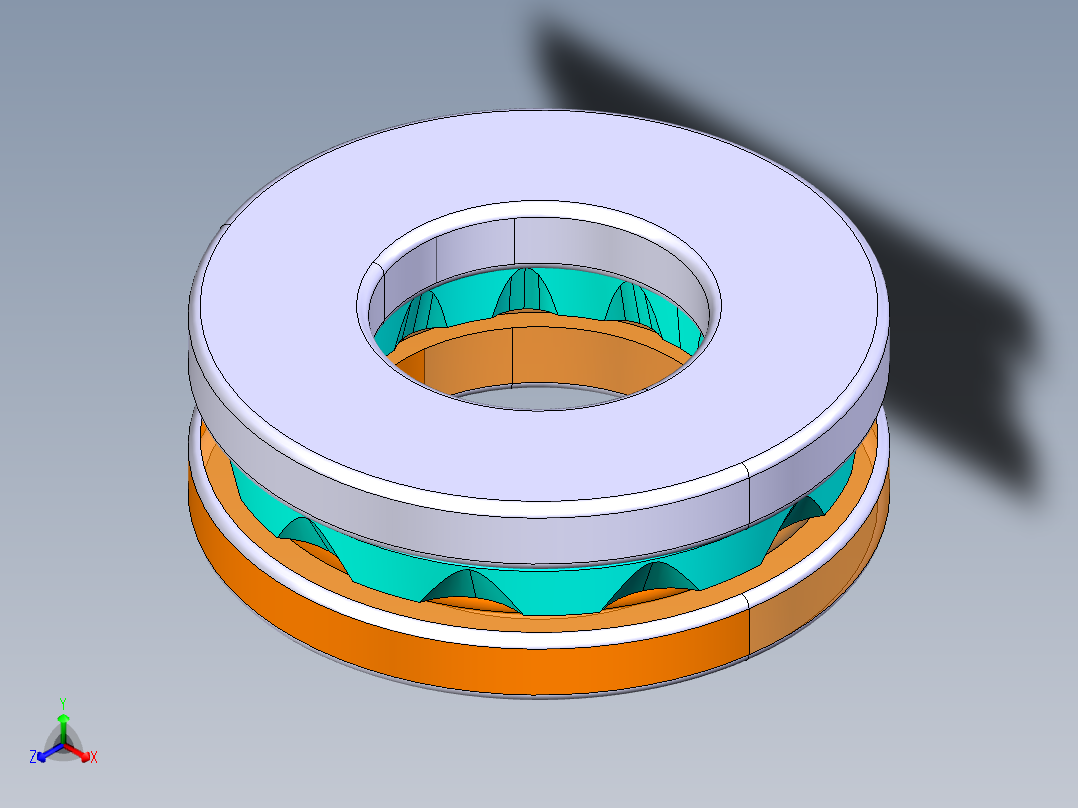 平面推力球轴承51203正等轴测图