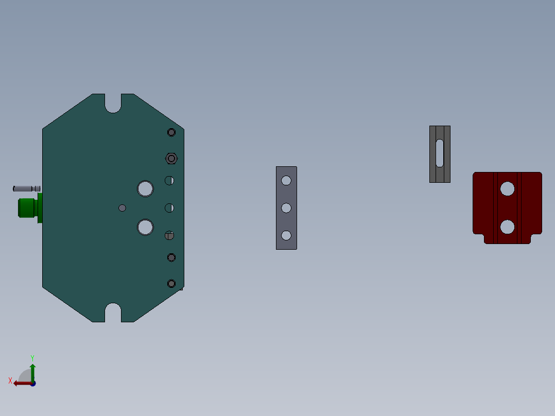 摇臂轴座加工工艺及钻2-Φ10.5孔夹具设计【含三维SolidWorks】后视图