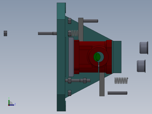 摇臂轴座加工工艺及钻2-Φ10.5孔夹具设计【含三维SolidWorks】左视缩略图