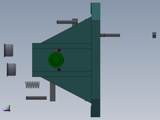 摇臂轴座加工工艺及钻2-Φ10.5孔夹具设计【含三维SolidWorks】右视缩略图
