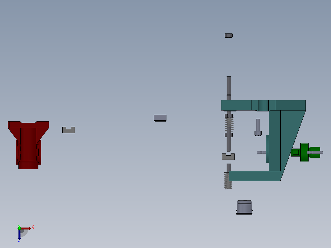 摇臂轴座加工工艺及钻2-Φ10.5孔夹具设计【含三维SolidWorks】俯视图
