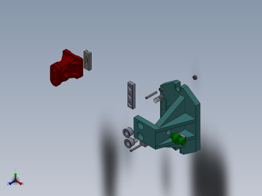 摇臂轴座加工工艺及钻2-Φ10.5孔夹具设计【含三维SolidWorks】正等轴测缩略图