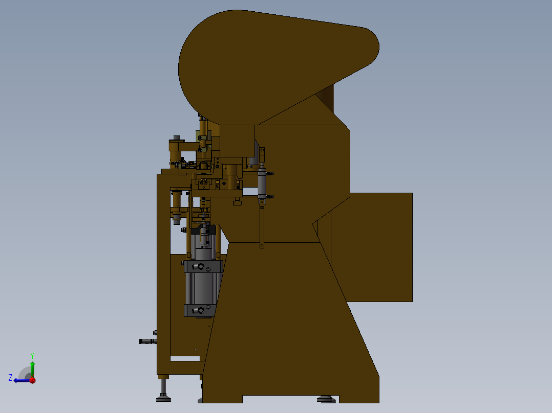 微电机RE260机壳自动冲压成型机右视图