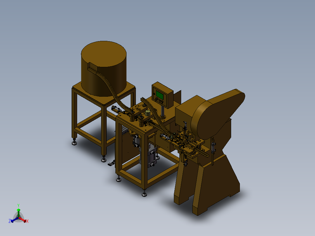 微电机RE260机壳自动冲压成型机正等轴测图