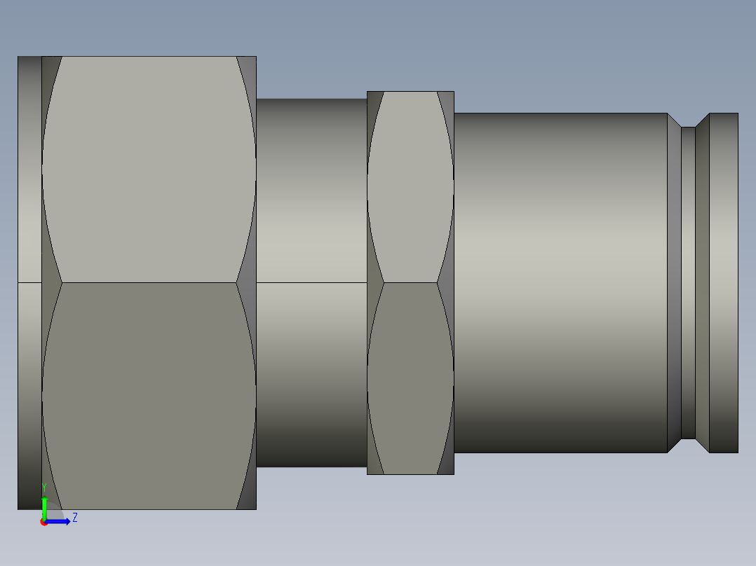 卡套式工业通用硬管接头24-20_trbu-s左视图