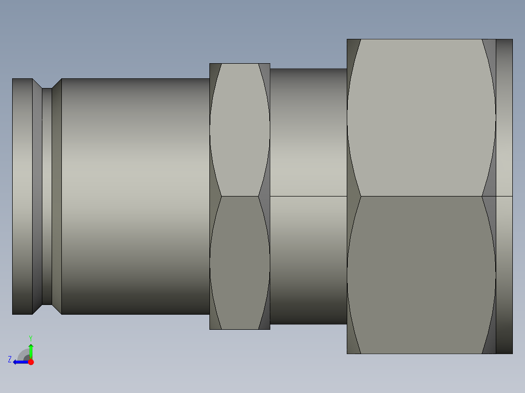 卡套式工业通用硬管接头24-20_trbu-s右视图