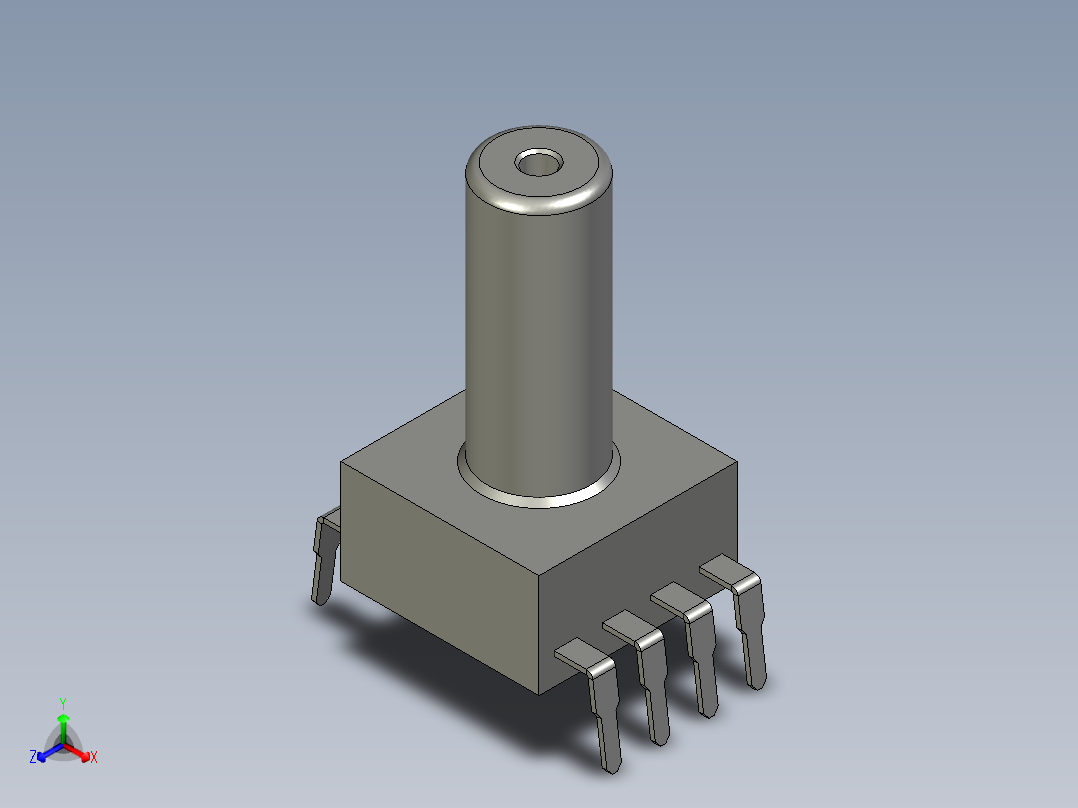 1微压型压力传感器 压力导入口长度13.5mm正等轴测图