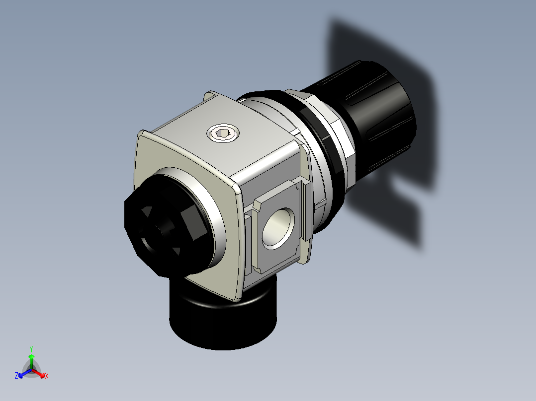 标准手动压力调节器PARKER GLOBAL AIR PREP SYSTEM STANDARD AIR PRESSURE REGULATORS - P33R SERIES (16)正等轴测图