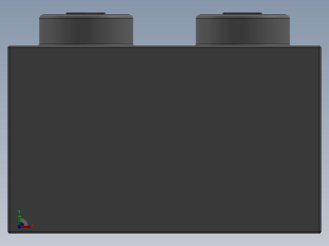 乐高套装 4421基本积木-4211388 - 3004 Medium Stone Grey Brick 1 x 2.SLDPRT前视图