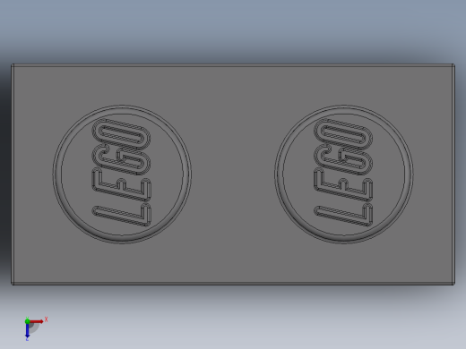 乐高套装 4421基本积木-4211388 - 3004 Medium Stone Grey Brick 1 x 2.SLDPRT俯视缩略图