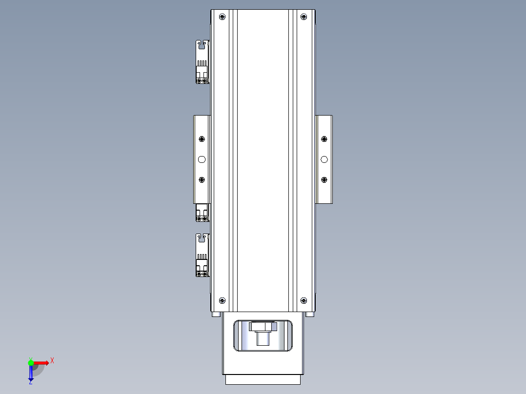 TPA-KNR-130E-2525C-L150A1-M-H75-N3线性模块铝制底座俯视图
