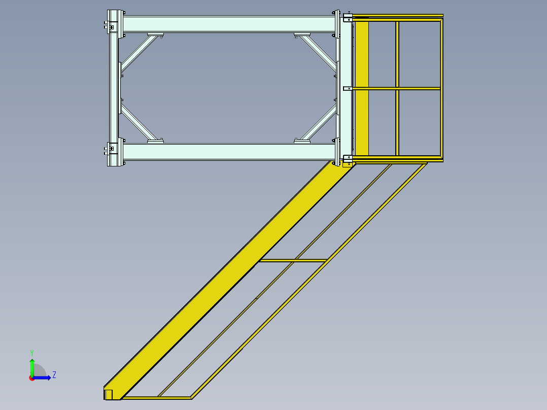 自动化设备二层维修设备安全平台设计左视图