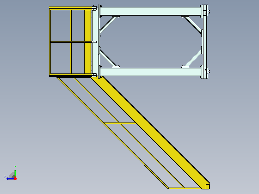 自动化设备二层维修设备安全平台设计右视图