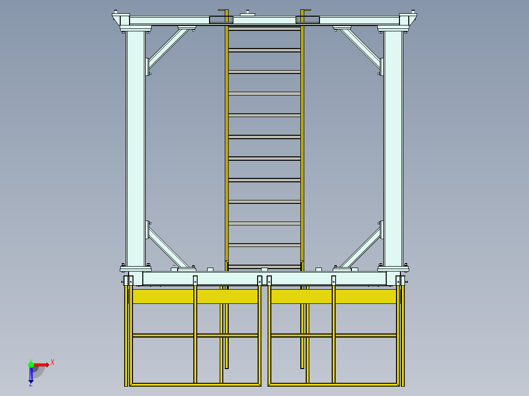 自动化设备二层维修设备安全平台设计俯视图