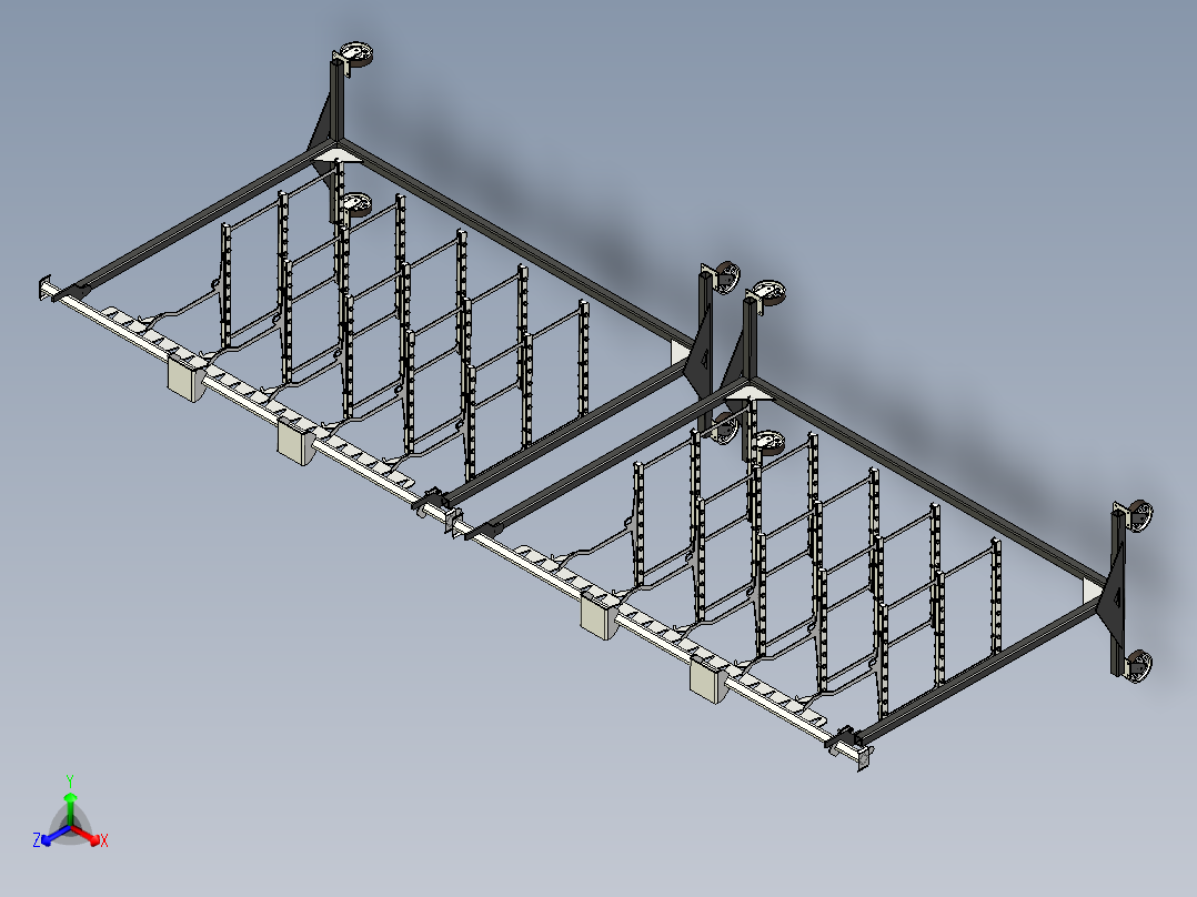 移动喷漆挂架正等轴测图