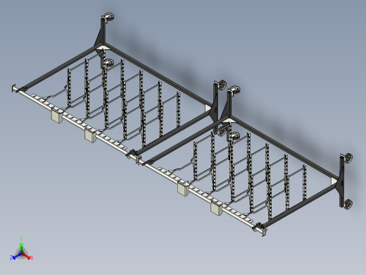 移动喷漆挂架正等轴测缩略图