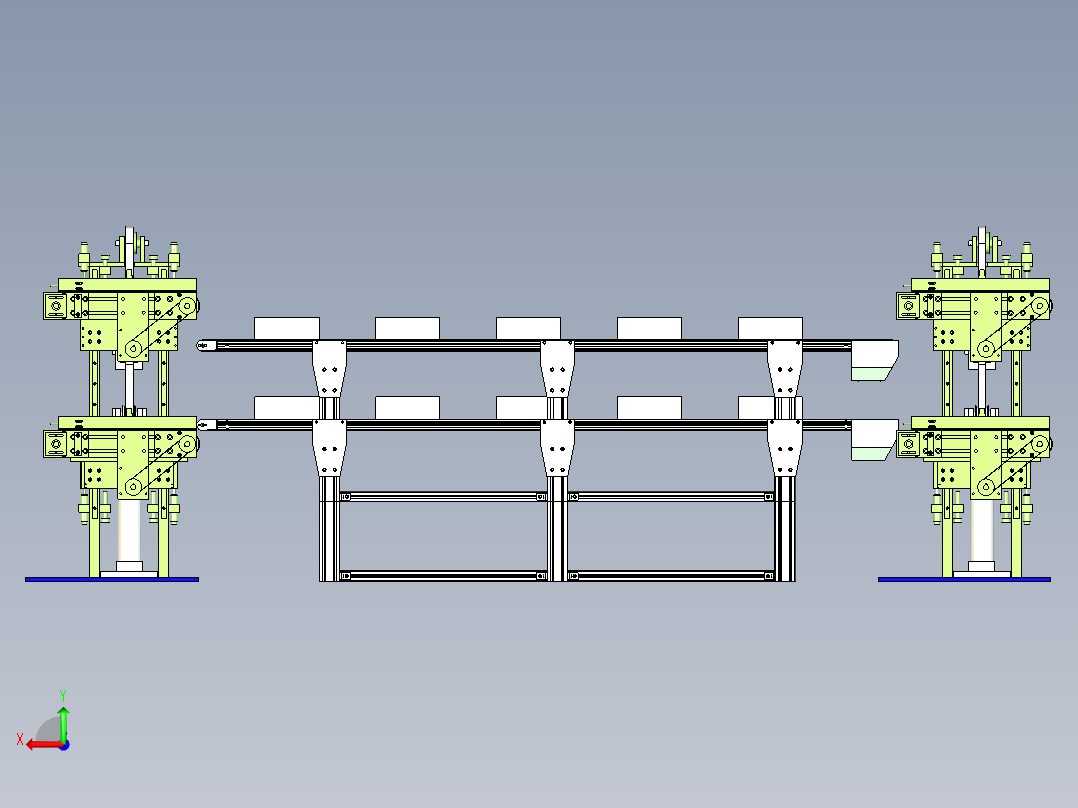 纸盒循环输送线设计后视图