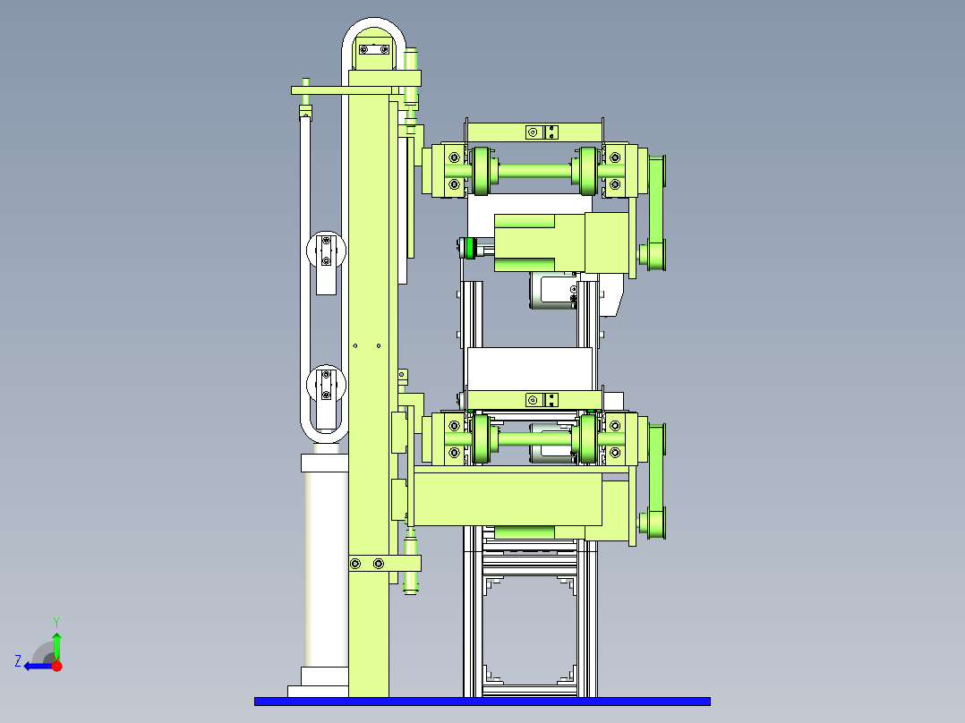 纸盒循环输送线设计右视图