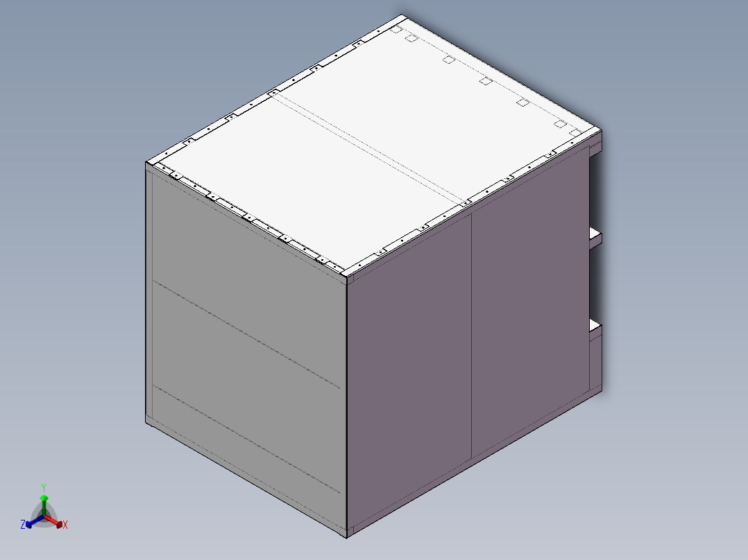 货架、可拉伸立式文件柜柜正等轴测图