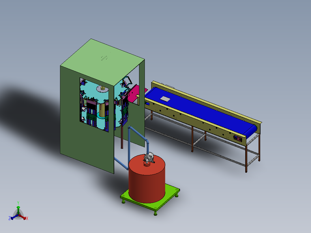 极板灌浆机正等轴测图