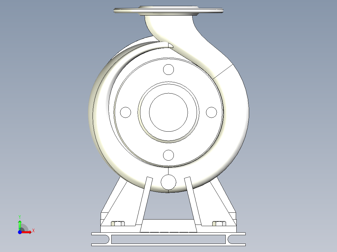 ISW╱IHW系列管道离心泵[ISW65-160B]前视图