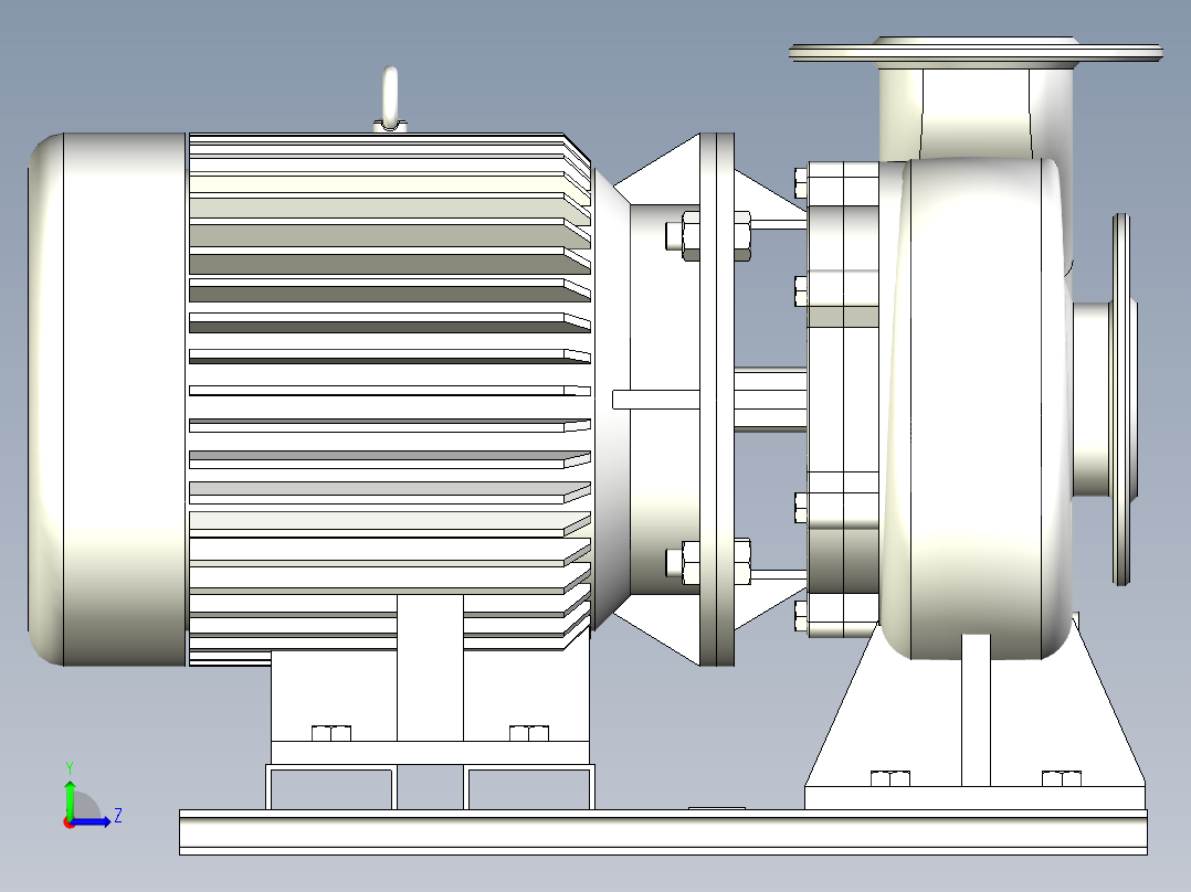 ISW╱IHW系列管道离心泵[ISW65-160B]左视图