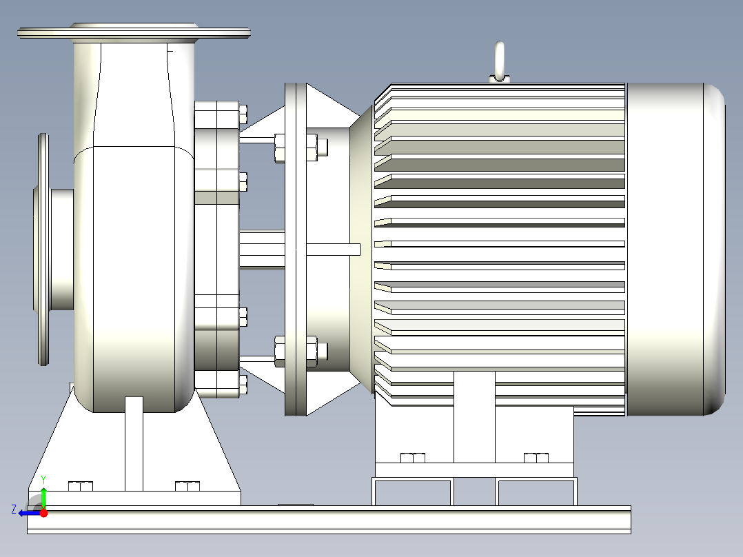 ISW╱IHW系列管道离心泵[ISW65-160B]右视图