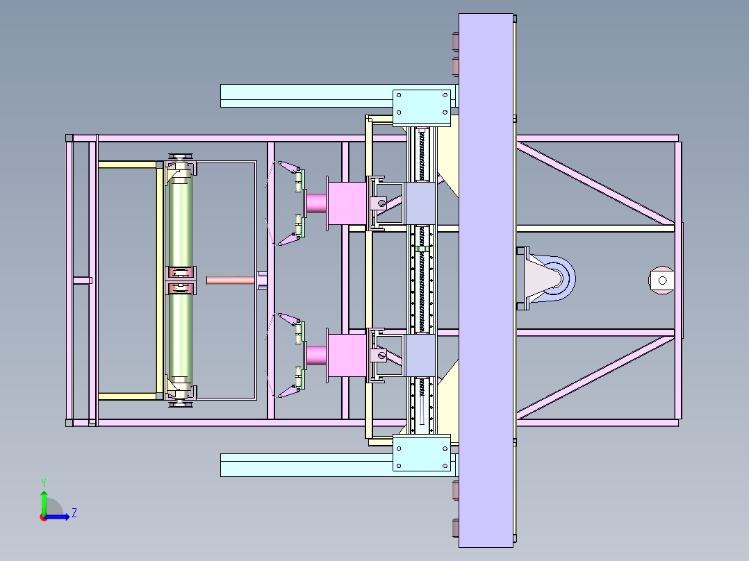 ZB-490 无纺布自动撒粉复合机左视图