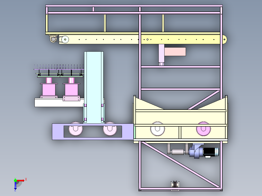 ZB-490 无纺布自动撒粉复合机俯视图