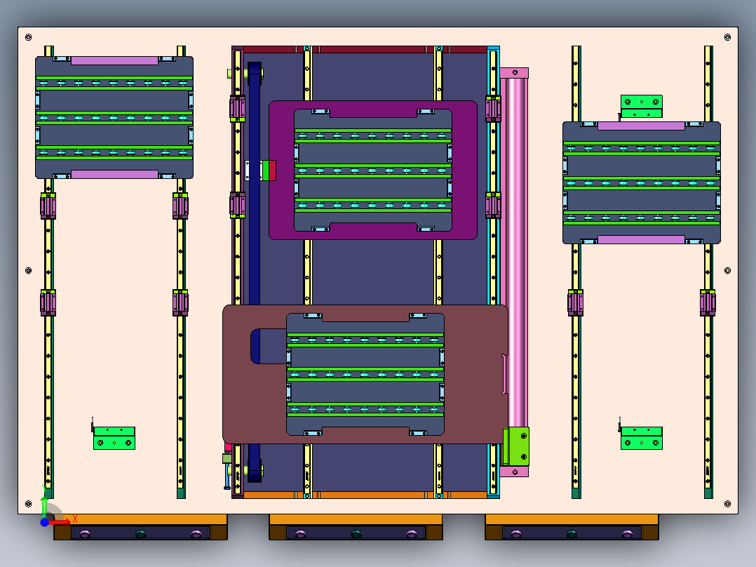 多工位物料传送系统前视图