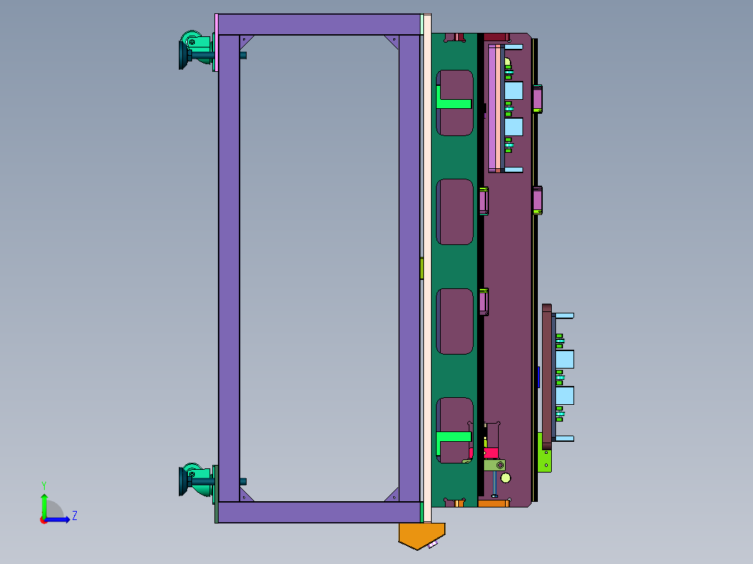 多工位物料传送系统左视图