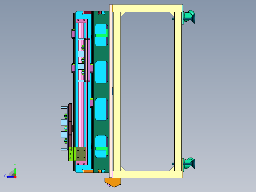 多工位物料传送系统右视图