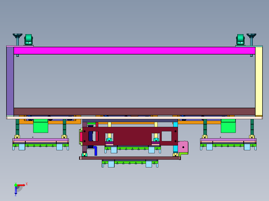 多工位物料传送系统俯视图