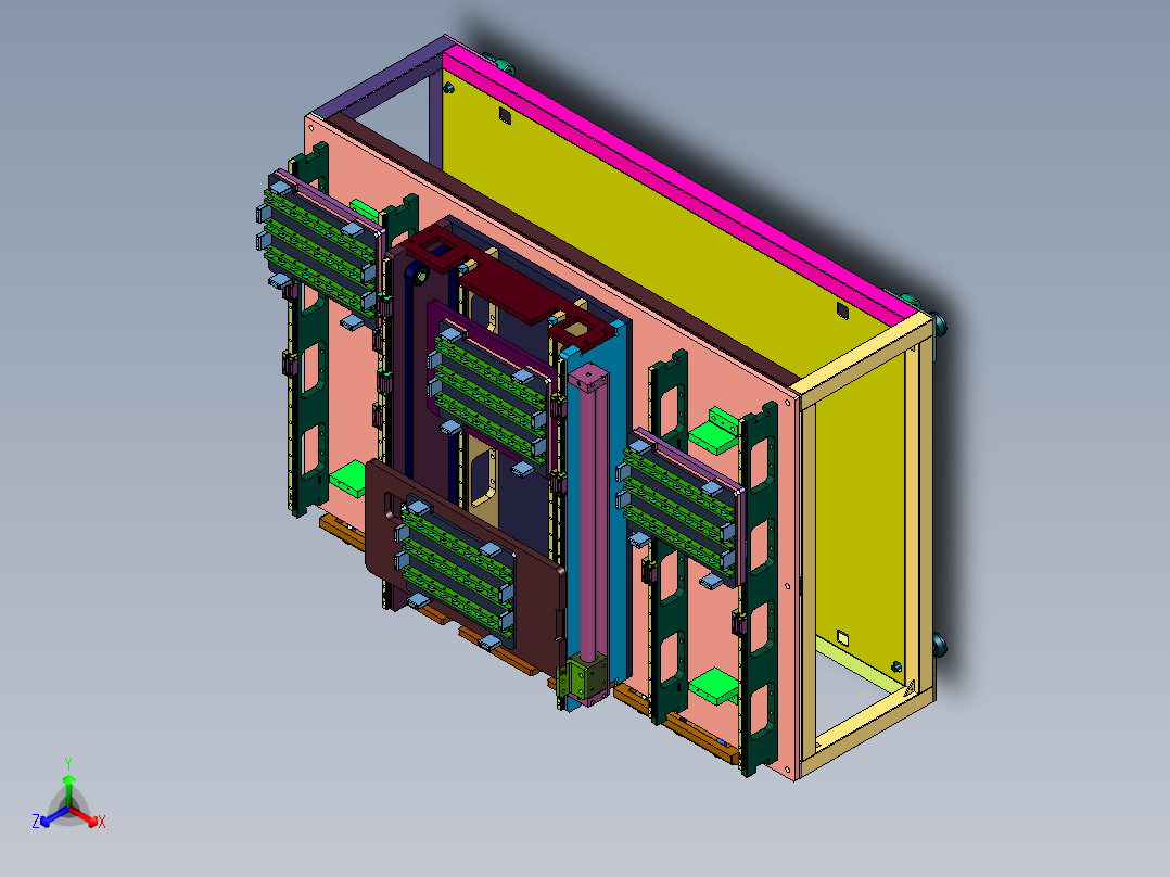多工位物料传送系统正等轴测图