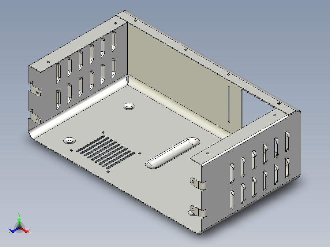 B2005260-钣金外壳 - 14x8x5正等轴测图