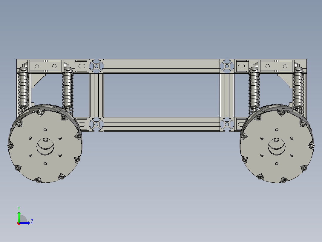 全向移动小车4WD麦克纳姆轮底盘智能小车左视图