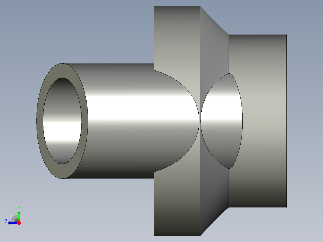 后端后YHO-2圆二通右视图