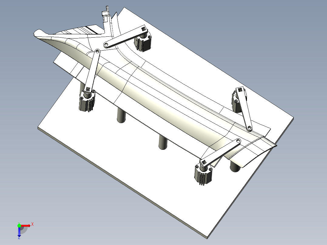 Audi Q5 NF柱护板激光切边胎具俯视图