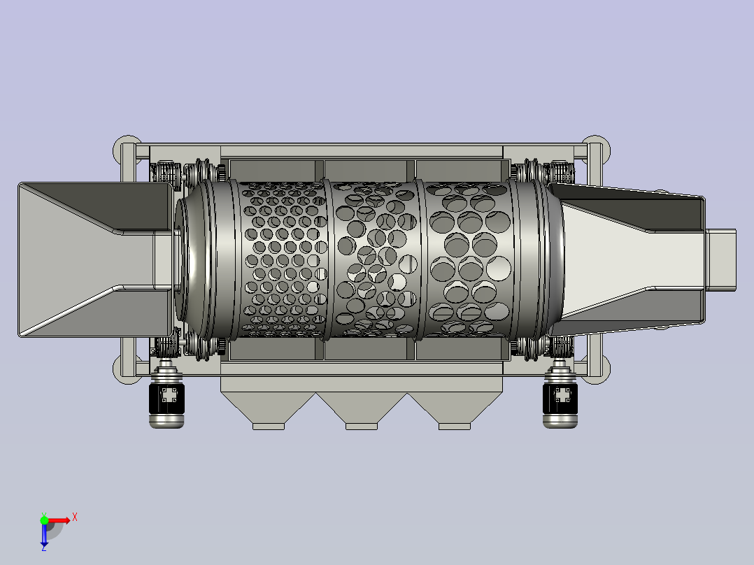 大小土豆区分筛选机构俯视图
