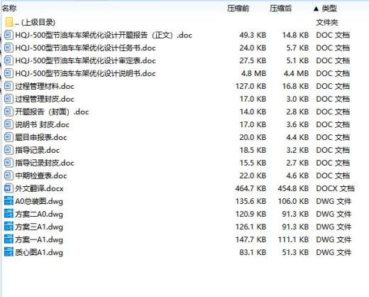 HQJ-500型节油车车架优化设计含开题及5张CAD图缩略图