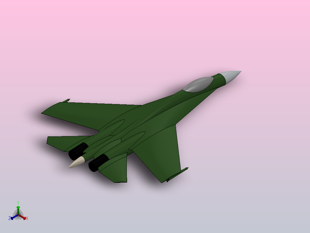 SU飞机模型设计正等轴测图